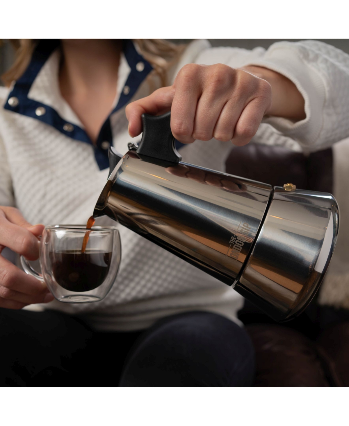 London Sip Stainless Steel Espresso Maker 10-cup In Silver