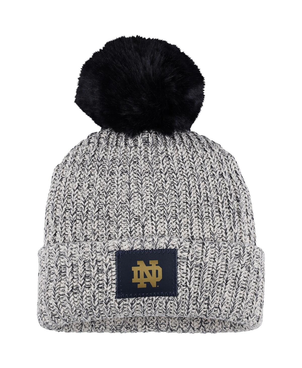 Women's Love Your Melon Gray Notre Dame Fighting Irish Cuffed Knit Hat with Pom - Gray