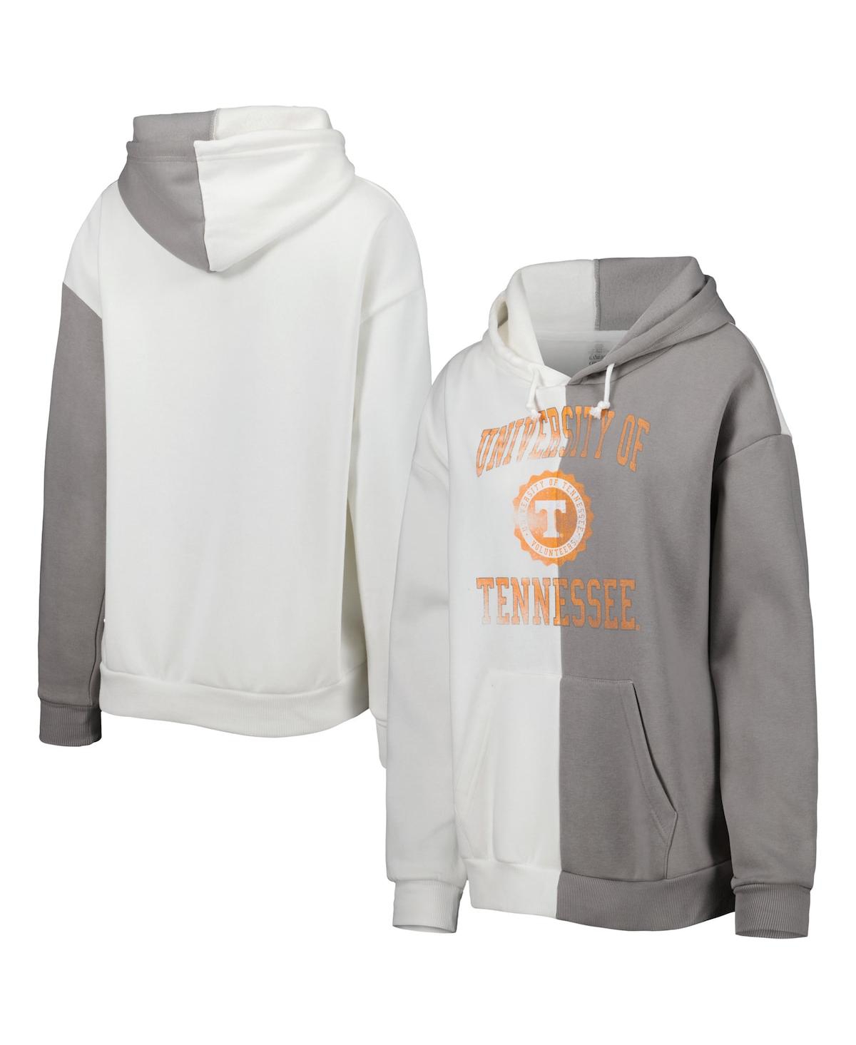 Shop Gameday Couture Women's  Gray, White Tennessee Volunteers Split Pullover Hoodie In Gray,white