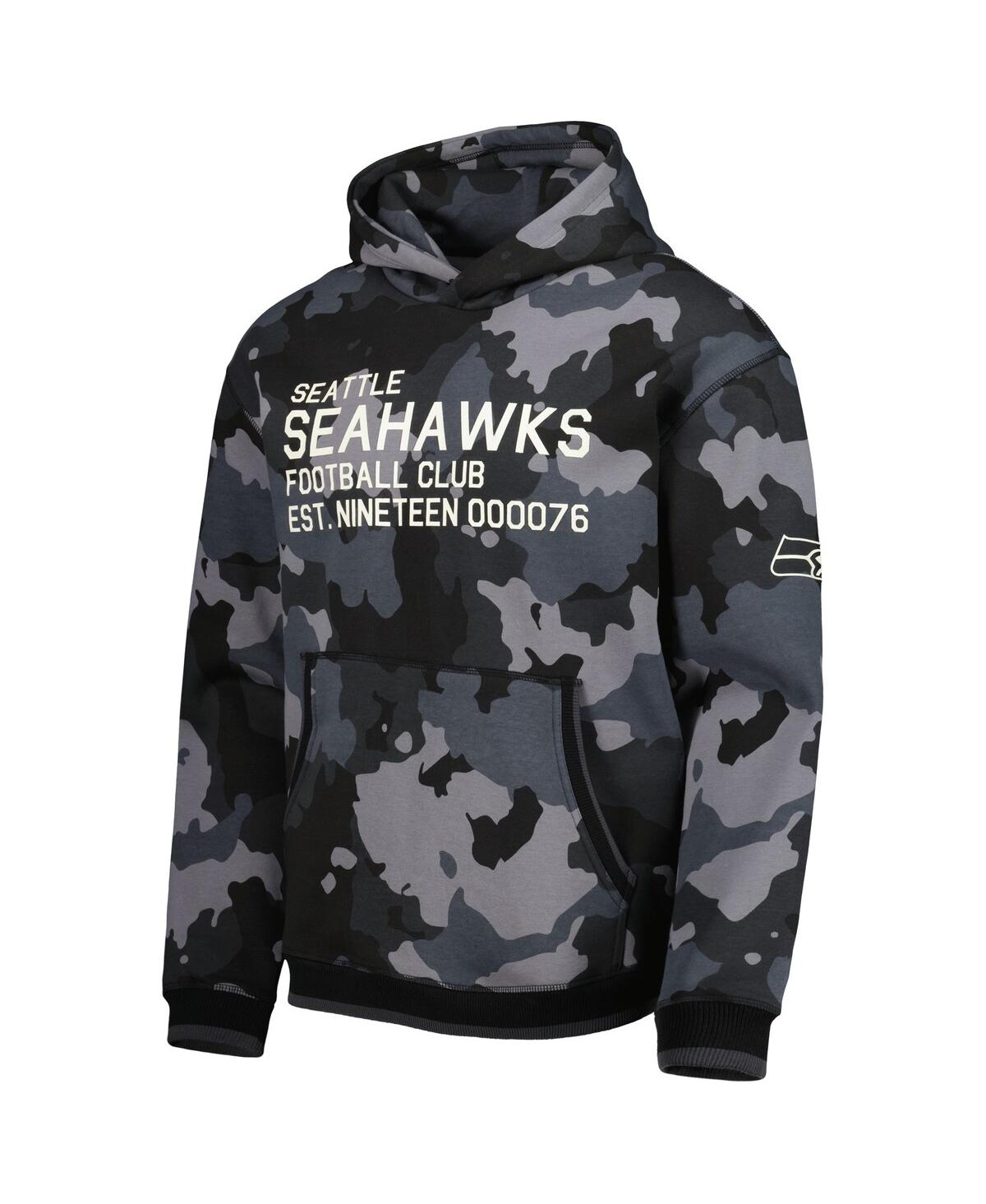 Shop The Wild Collective Men's  Black Seattle Seahawks Camo Pullover Hoodie