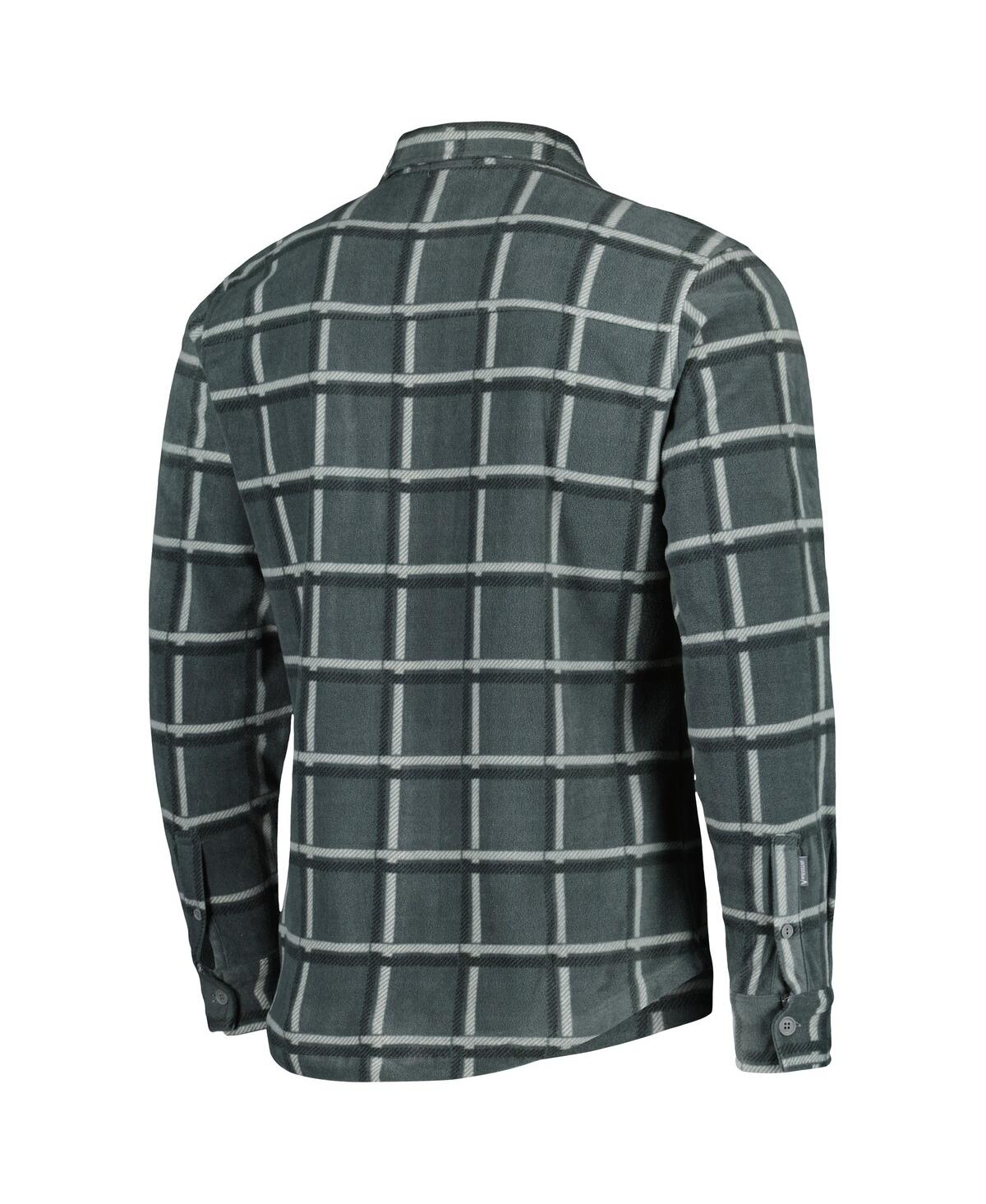 Shop Antigua Men's  Gray Green Bay Packers Industry Flannel Button-up Shirt Jacket