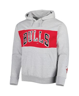 Men's Heather Gray Chicago Bulls Wordmark French Terry Pullover Hoodie