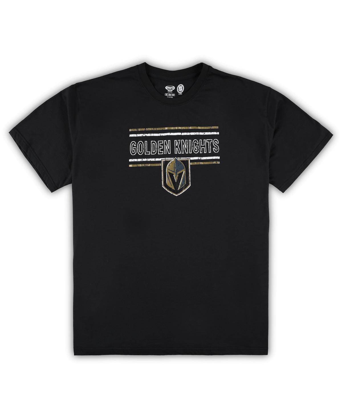 Shop Profile Men's Black, Gold Vegas Golden Knights Big And Tall T-shirt And Pajama Pants Sleep Set In Black,gold