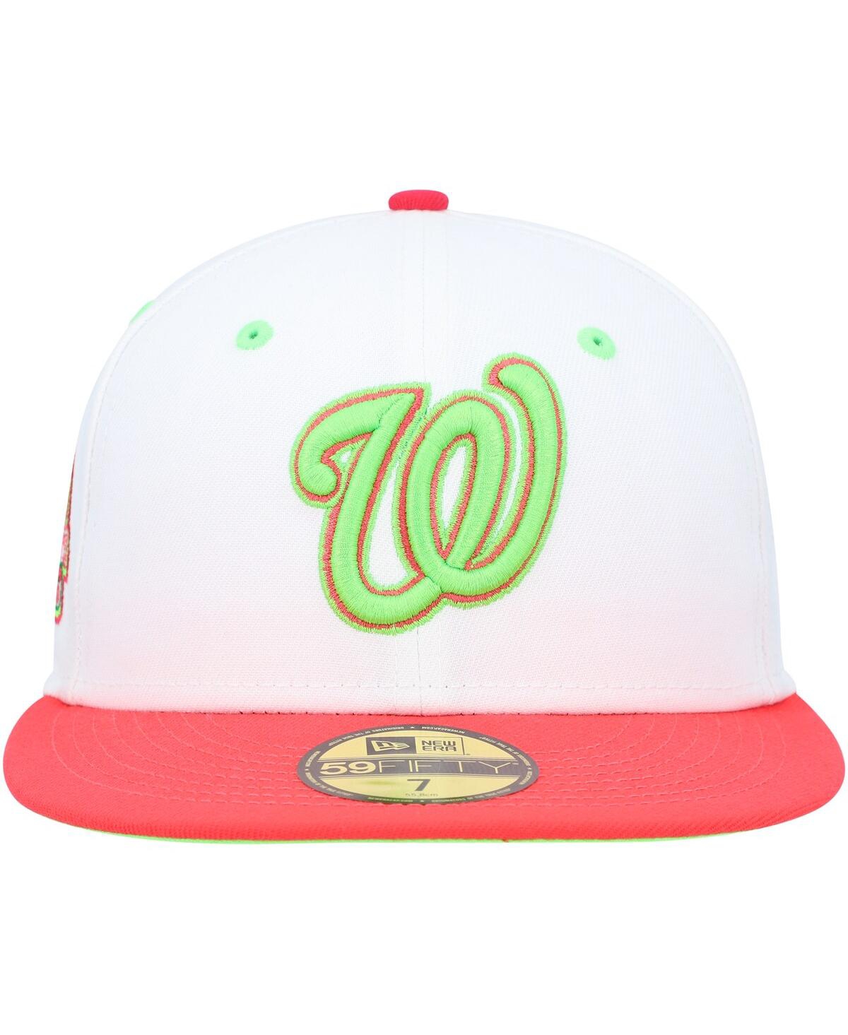 New Era Men's  White, Coral Washington Nationals Robert F. Kennedy Memorial Stadium Strawberry Lolli In White,coral