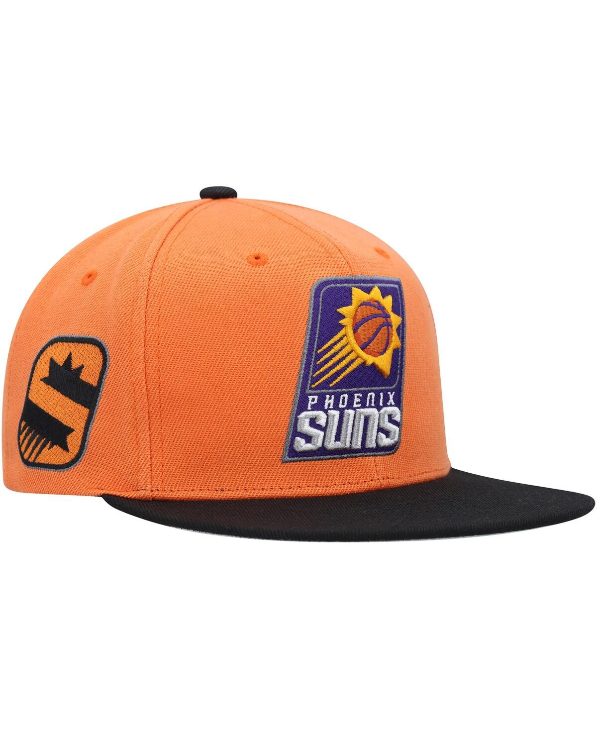 Mitchell & Ness Men's  Orange, Black Phoenix Suns Side Core 2.0 Snapback Hat In Orange,black