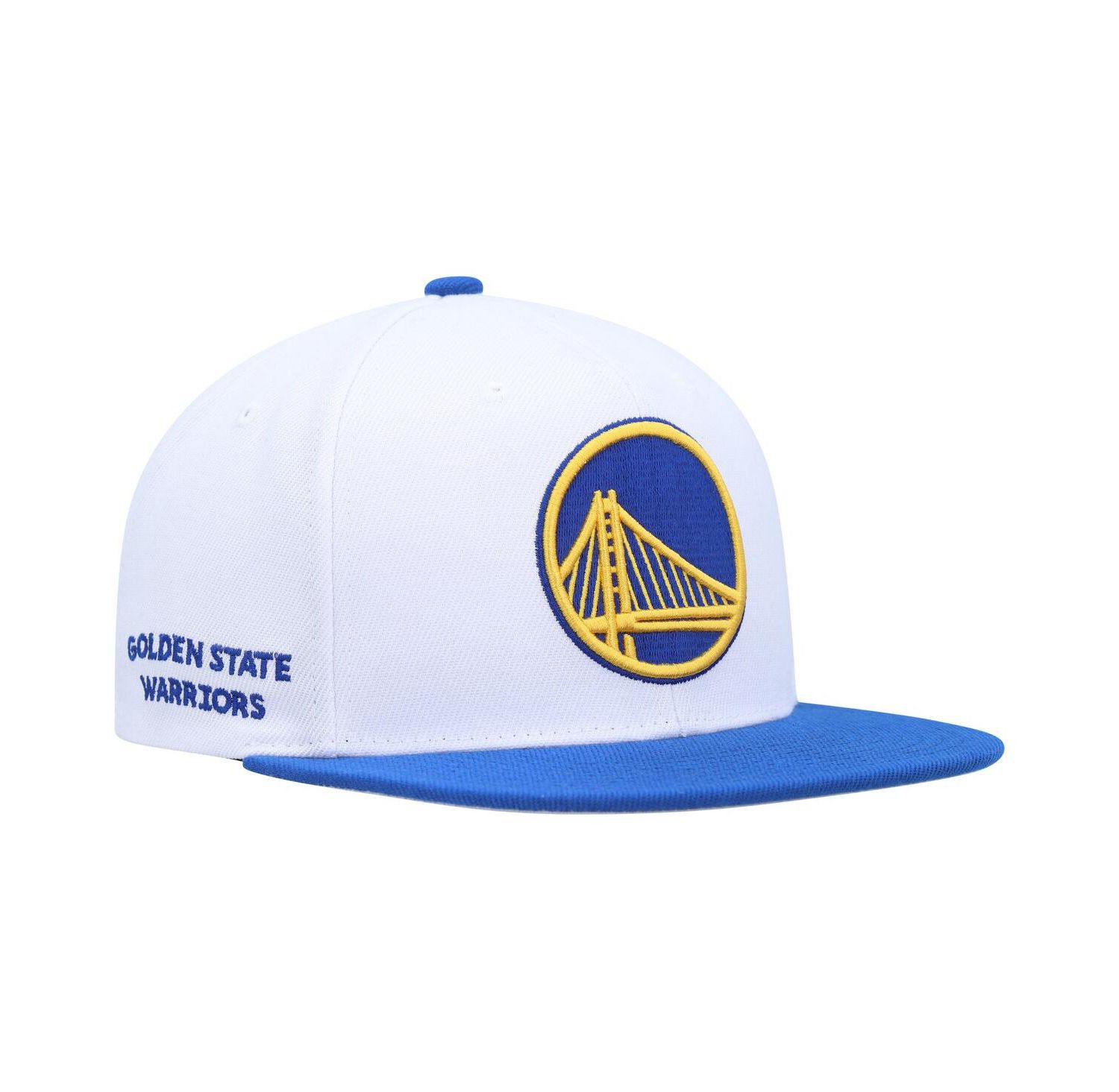 Men's White, Royal Golden State Warriors Side Core 2.0 Snapback Hat