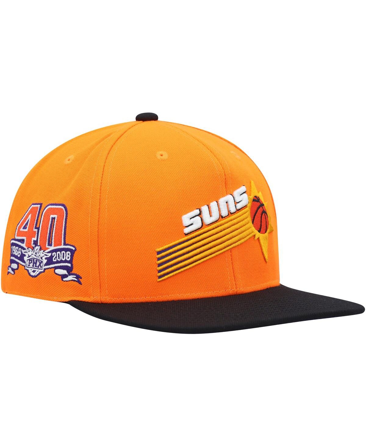 Men's Mitchell & Ness Black Phoenix Suns Hardwood Classics 40th Anniversary Team Side Fitted Hat - Black