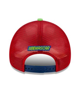 Men's Scarlet, Blue Jeff Gordon Legends 9FORTY A-Frame Adjustable Trucker Hat