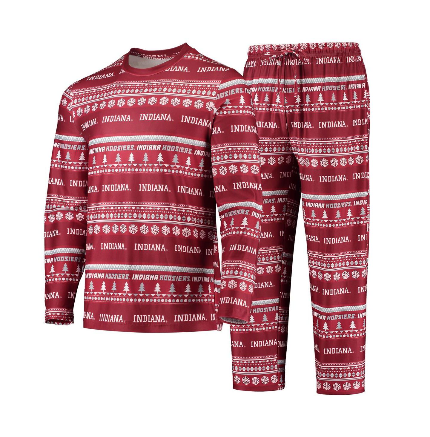 Мужской комплект для сна Concepts Sport Indiana Hoosiers Ugly Sweater, Crimson — фото 5