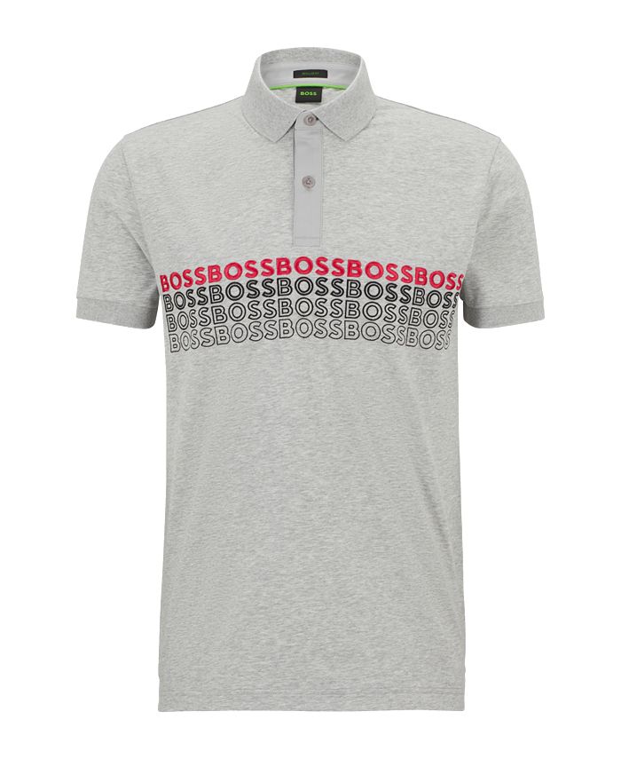 Hugo Boss Men's Cotton-Blend Polo Shirt with Embroidered Logos - Macy's