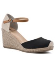 White mountain cheap black wedge sandals