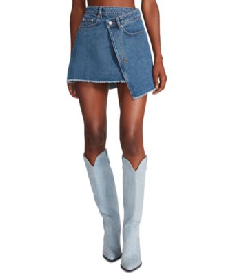 Steve Madden - Women's Kyla Asymmetrical Denim Mini Skirt