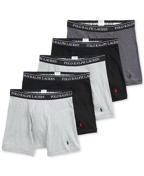 alfani Polo Ralph Lauren Men's 5-Pack Classic Cotton Boxer Briefs Men's Fashion & Accessories