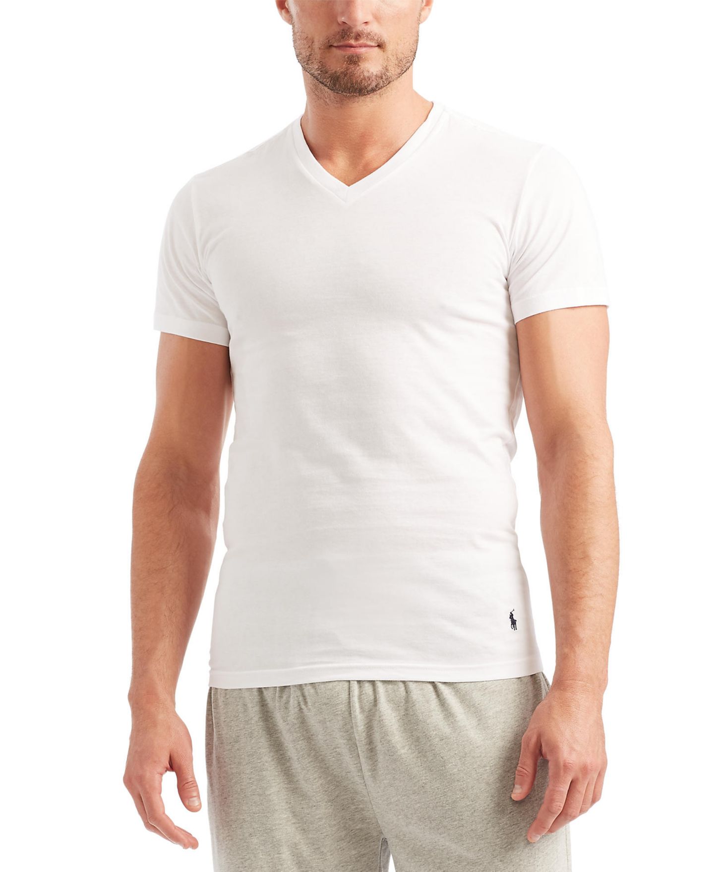 Мужские футболки Polo Ralph Lauren 5-Pack Slim Fit Classic Cotton V-Neck T-Shirts, цвет: Белый — фото 5