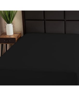 100% Premium Cotton Fitted Sheet - Soft and Breatheable - 200 Thread Count - Twin Size -  Black