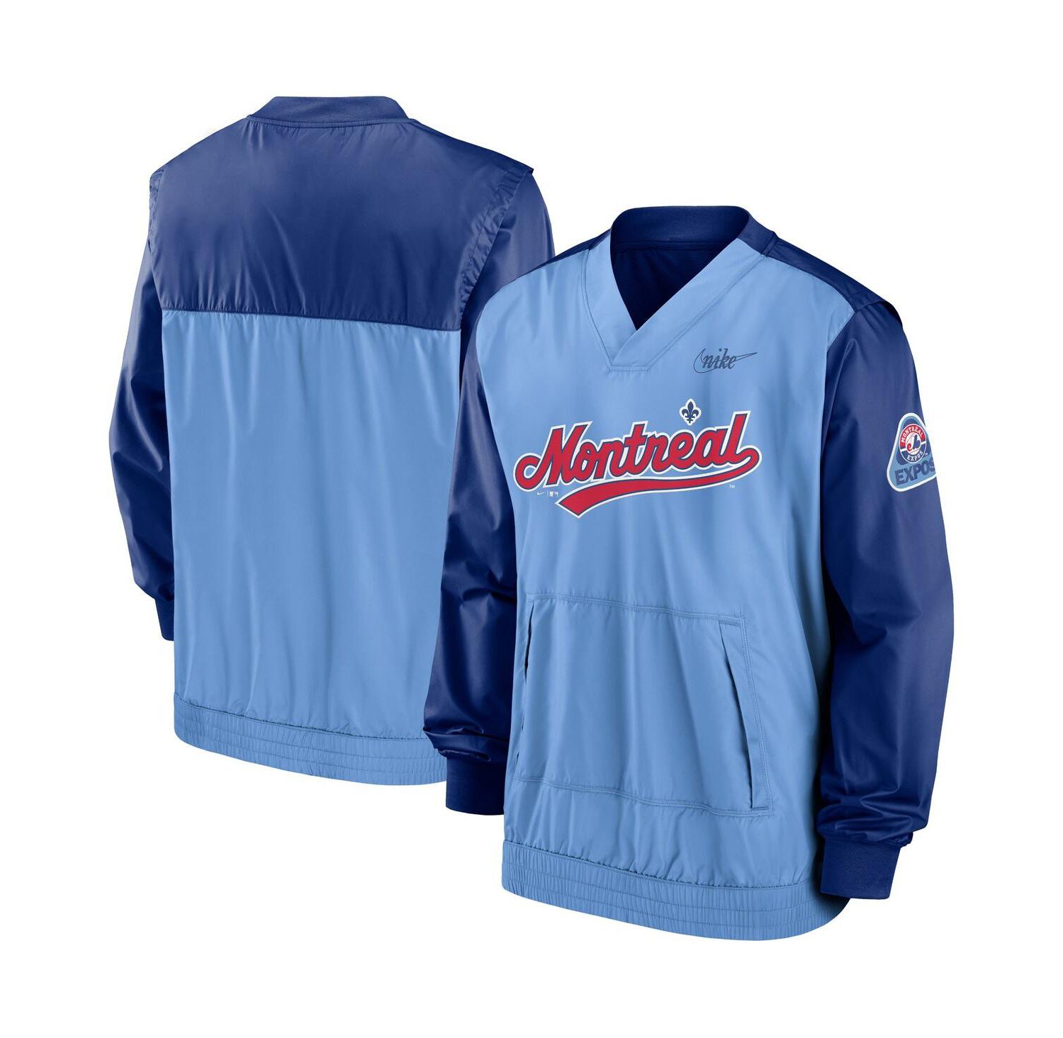 Men's Royal, Light Blue Montreal Expos Cooperstown Collection V-Neck Pullover