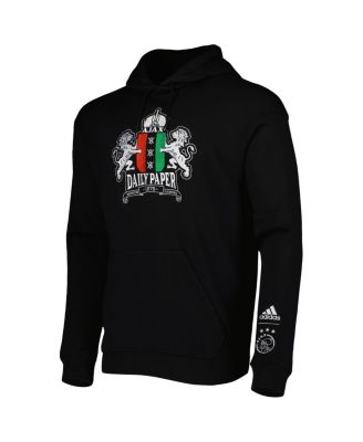 Men's Black Ajax Daily Paper Pullover Hoodie