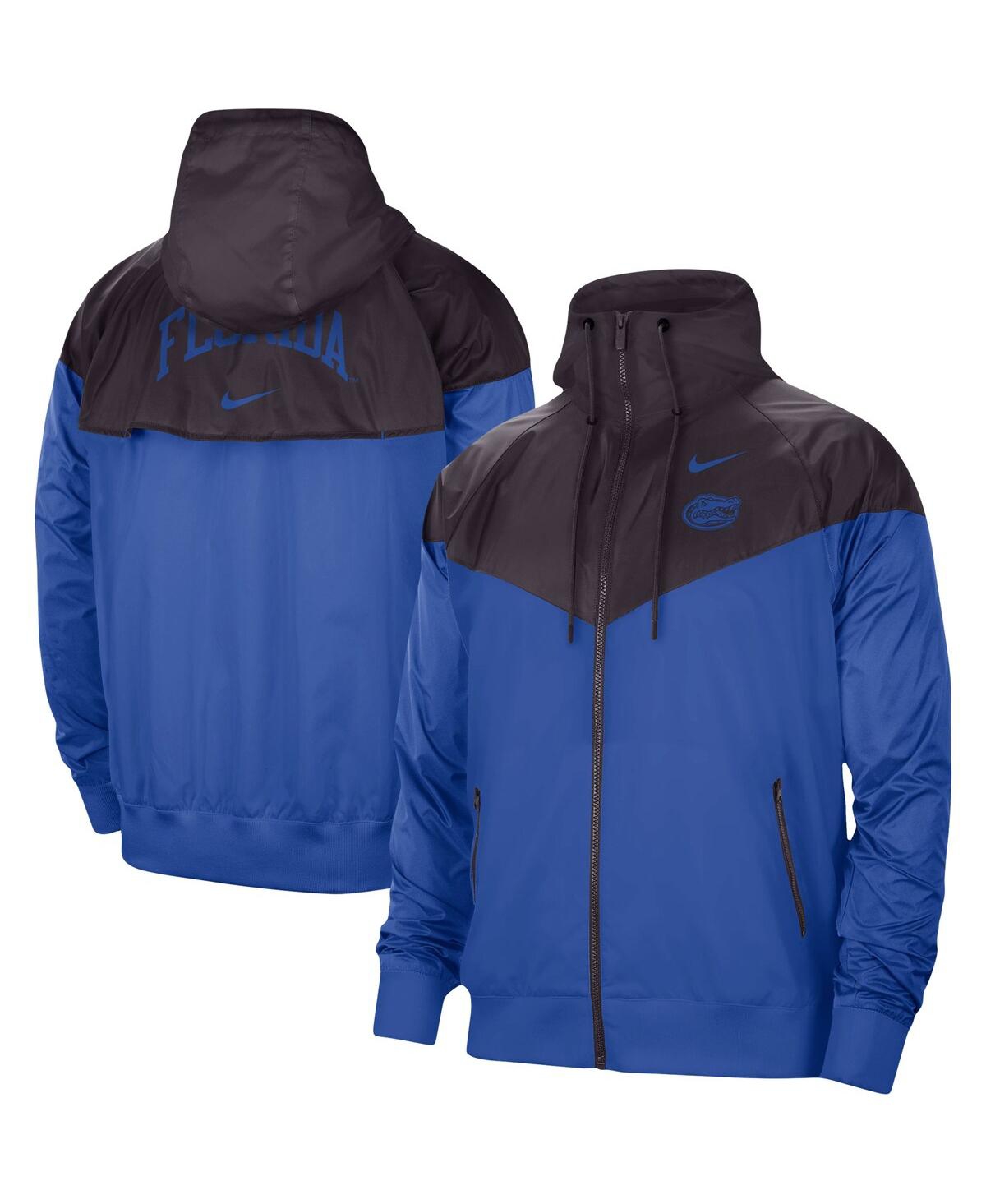 Shop Nike Men's  Charcoal, Royal Florida Gators Windrunner Raglan Full-zip Jacket In Charcoal,royal