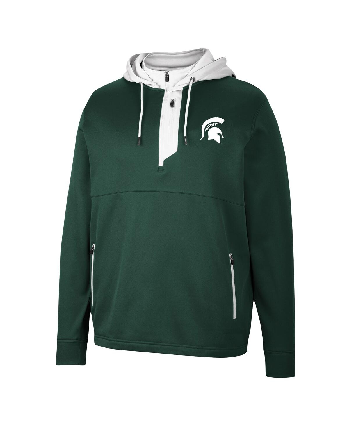 Shop Colosseum Men's  Green Michigan State Spartans Luge 3.0 Quarter-zip Hoodie