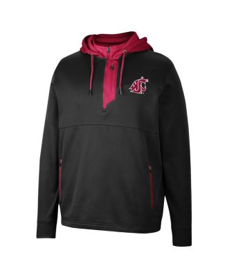 Men's Black Washington State Cougars Luge 3.0 Quarter-Zip Hoodie