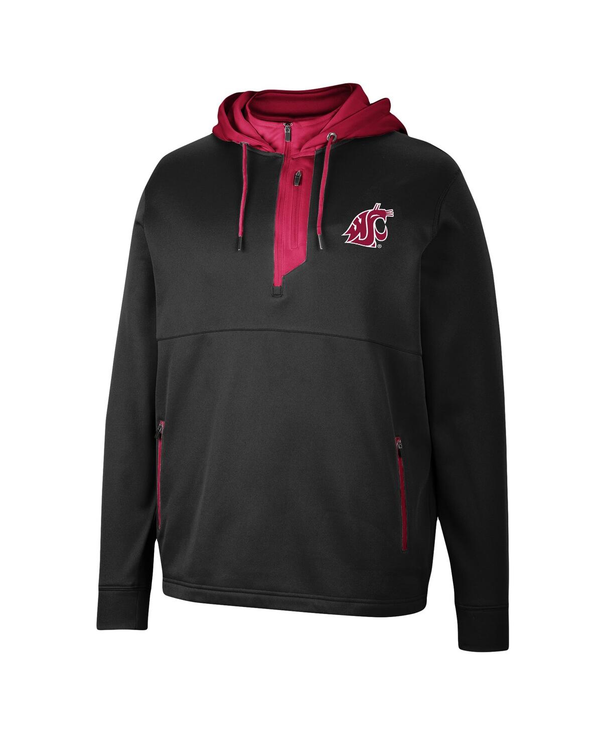 Shop Colosseum Men's  Black Washington State Cougars Luge 3.0 Quarter-zip Hoodie