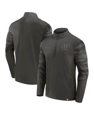 Men's Black Wisconsin Badgers OHT Military-Inspired Appreciation Guardian Quarter-Zip Top