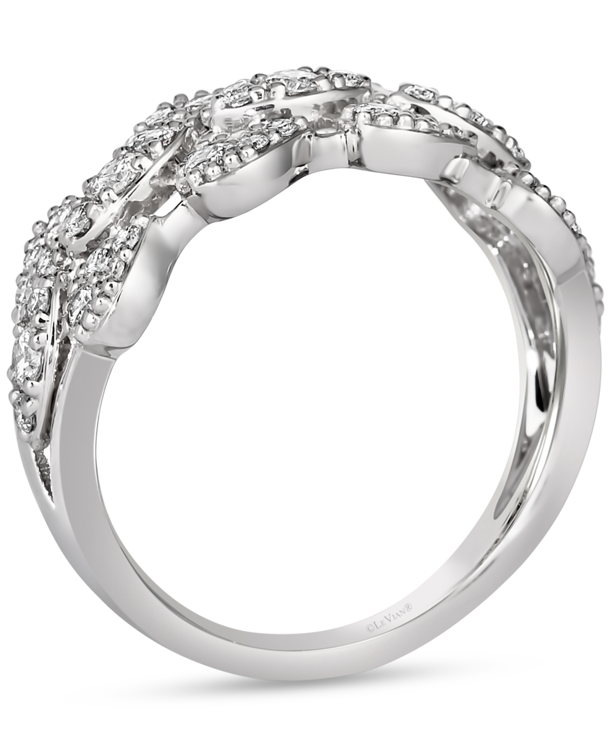 Le Vian Vanilla Diamond Pear Mini Cluster Triple Row Ring (5/8 ct. t.w.) in Platinum