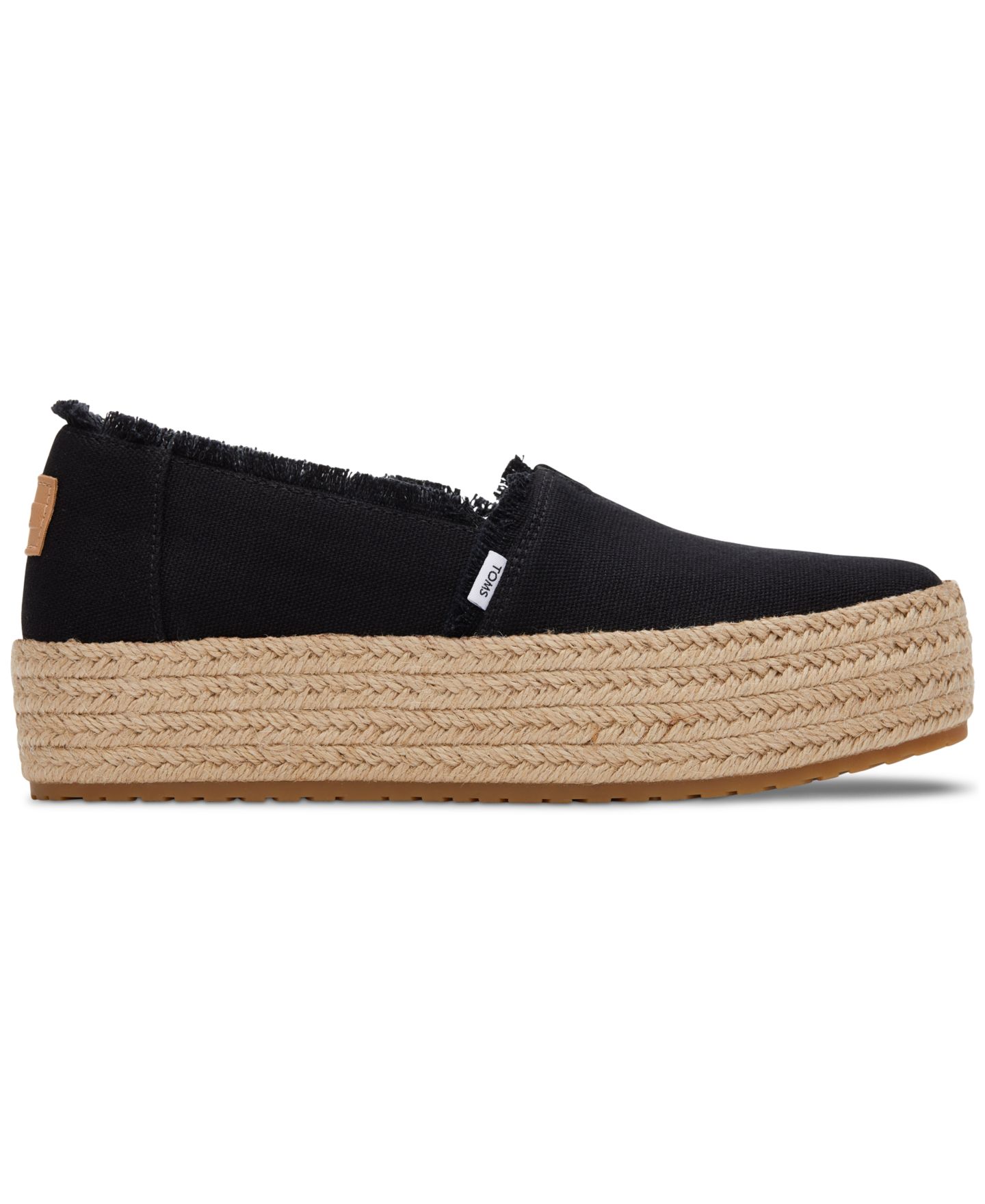 Женские эспадрильи-слипоны Toms Valencia на платформе, цвет: Чёрный холщовый — фото 2
