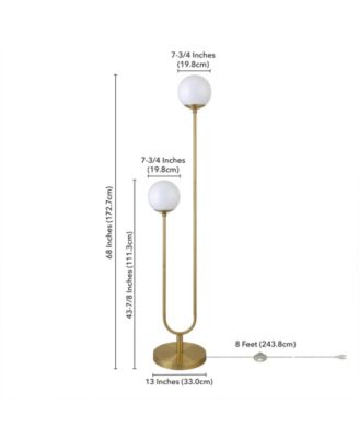 Dufrene 2-Light Floor Lamp with Glass Shades