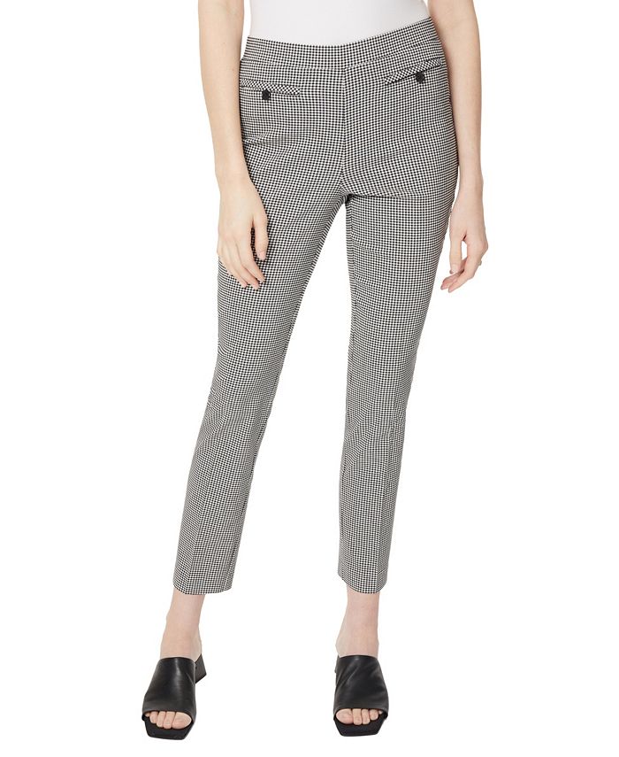 Jones New York Women's Gingham Welt Pocket Pull On Pants - Macy's