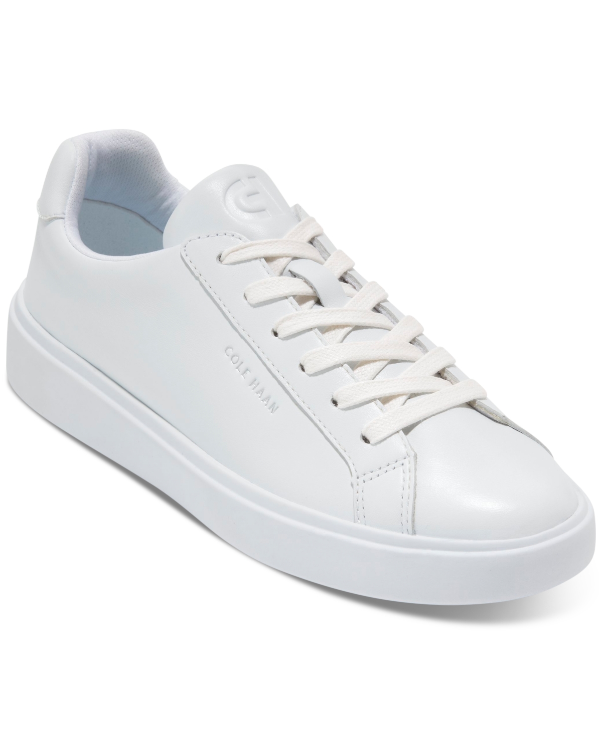 Shop Cole Haan Women's Grand Crosscourt Daily Lace-up Low-top Sneakers In White,argento