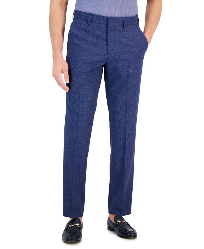 HUGO Men's Modern-Fit Micro-Grid Superflex Suit Pants - Macy's
