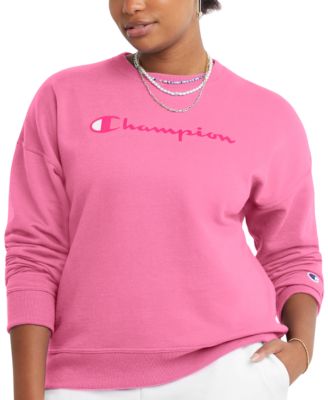 Pink Champion Women's Reverse Weave Crew Sweatshirt Womens
