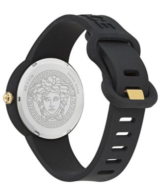 Women's Swiss Medusa Pop Black Silicone Strap Watch 39mm