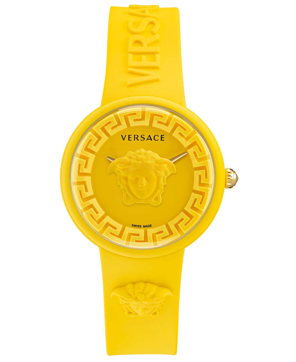 Shop Versace Women's Swiss Medusa Pop Yellow Silicone Strap Watch 39mm