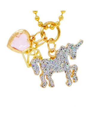 Unicorn Heart Gold Necklace for Girls