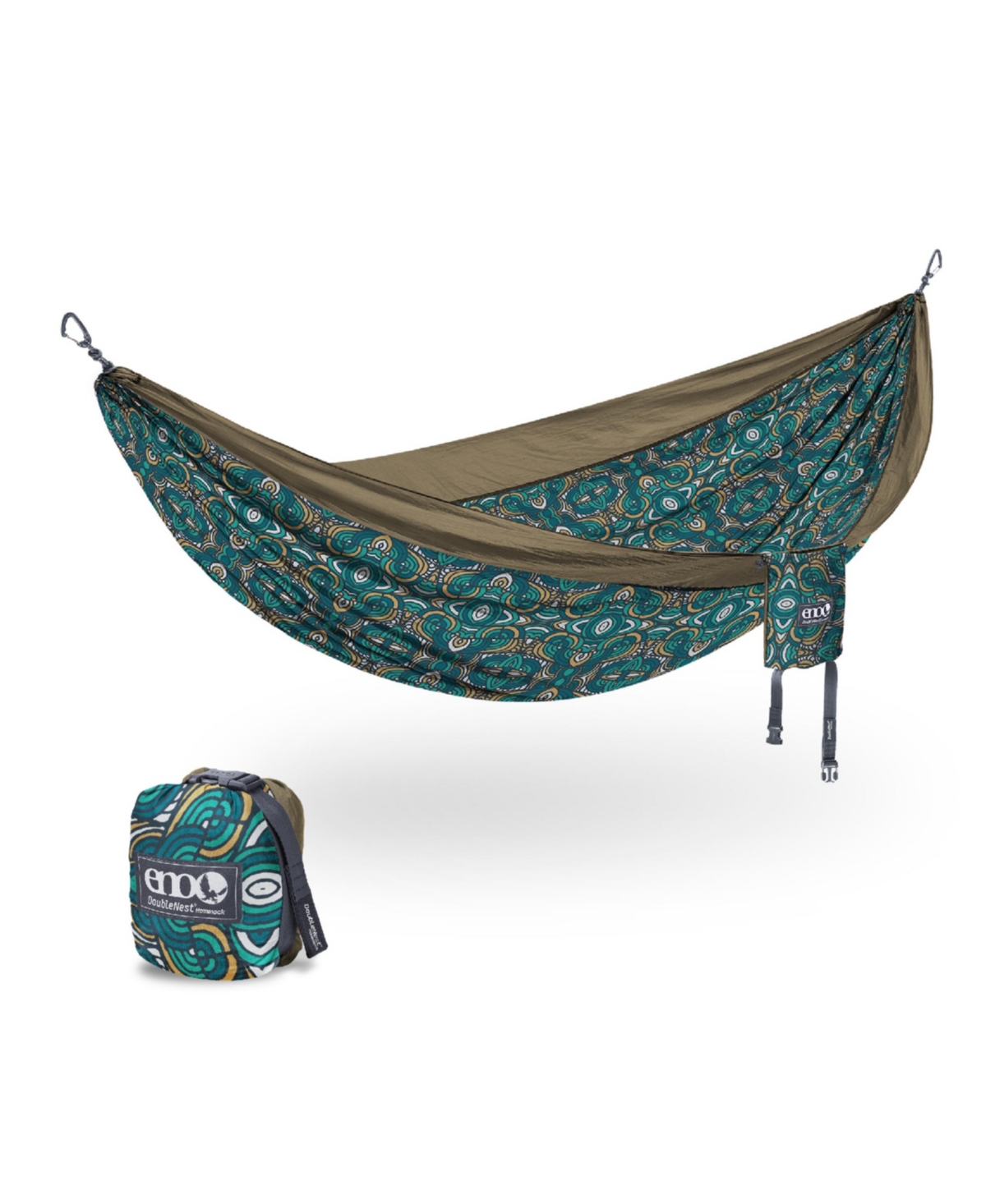 DoubleNest Hammock - Lightweight, Portable, 1 to 2 Person Hammock - For Camping, Hiking, Backpacking, Travel, a Festival, or the Beach - Roots Stu