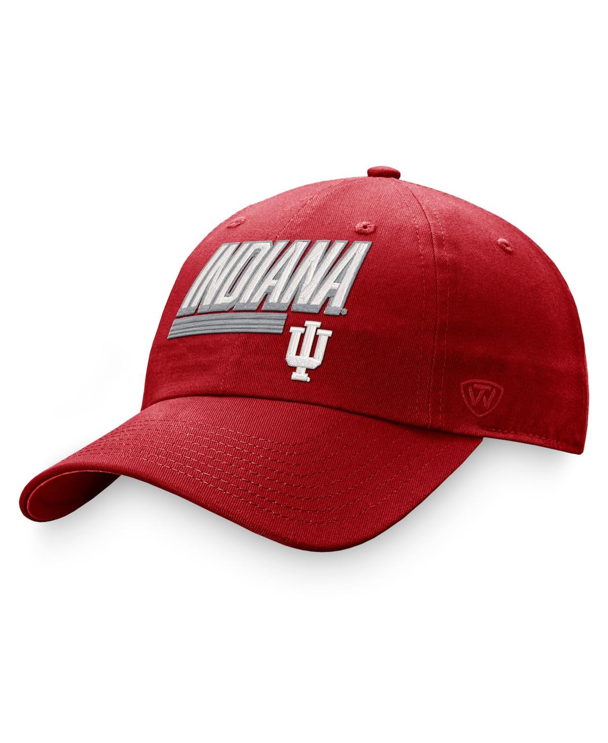 Top Of The World Crimson Indiana Hoosiers Slice Adjustable Hat In Crimson