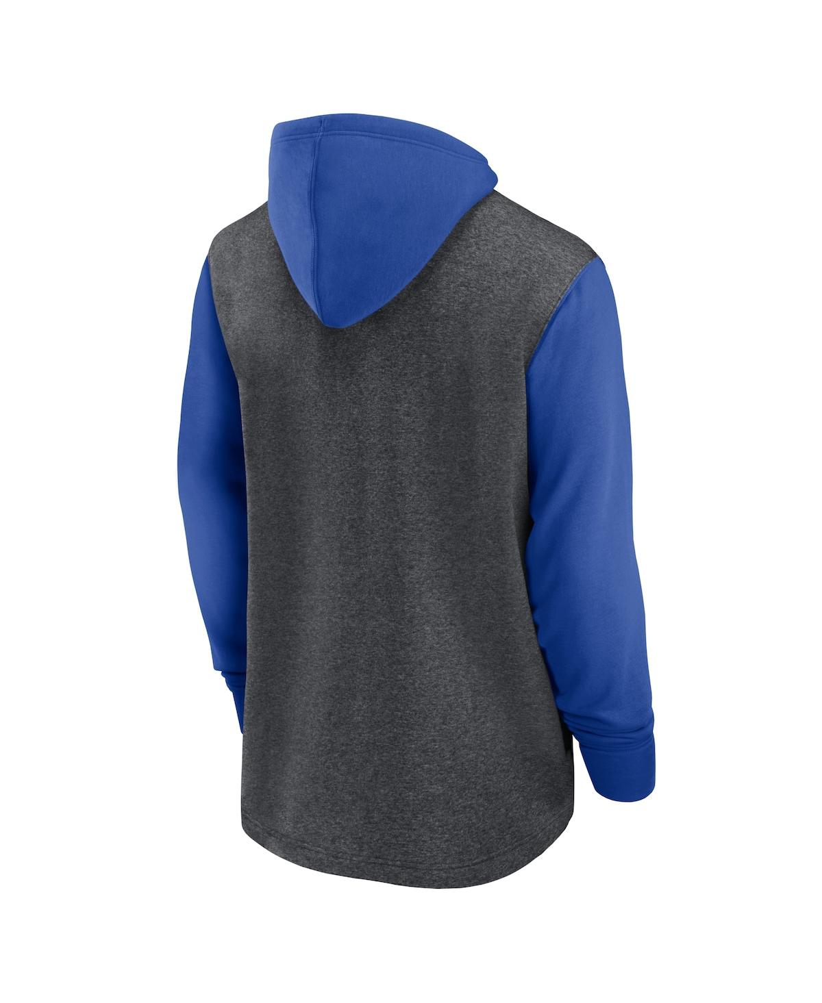 Nike Men's  Heathered Charcoal, Royal Los Angeles Rams Surrey Legacy Pullover Hoodie In Heathered Charcoal,royal