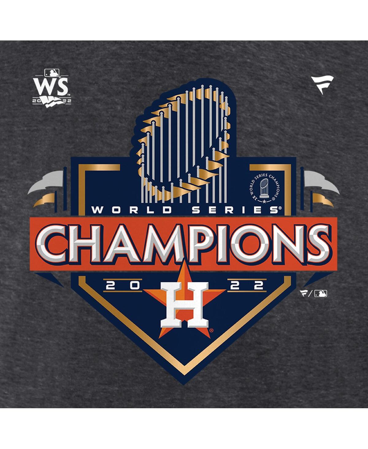 Fanatics Branded Heather Charcoal Houston Astros 2022 World Series Champions Locker Room T-shirt In Heather Charcoal