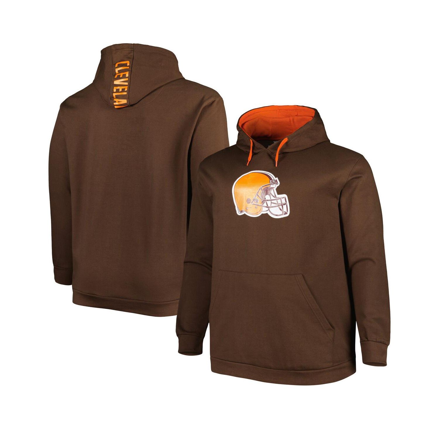 Men's Brown Cleveland Browns Big and Tall Logo Pullover Hoodie