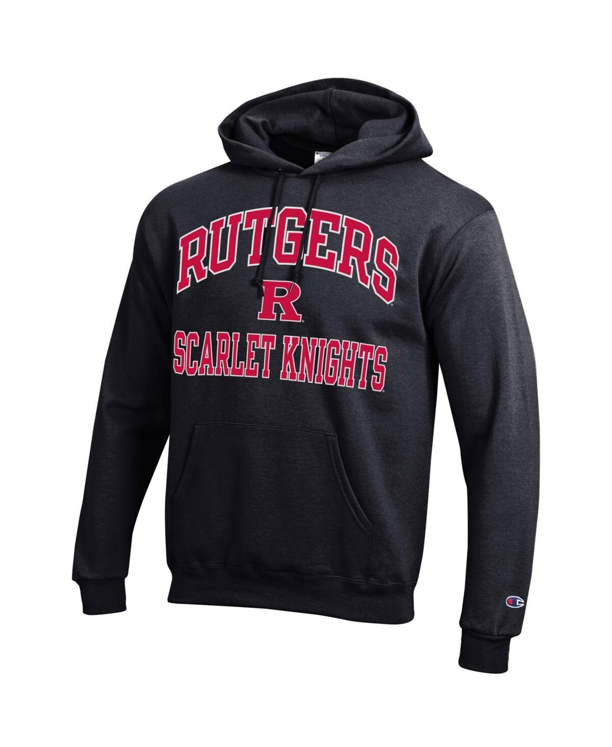 Shop Champion Men's  Black Rutgers Scarlet Knights High Motor Pullover Hoodie