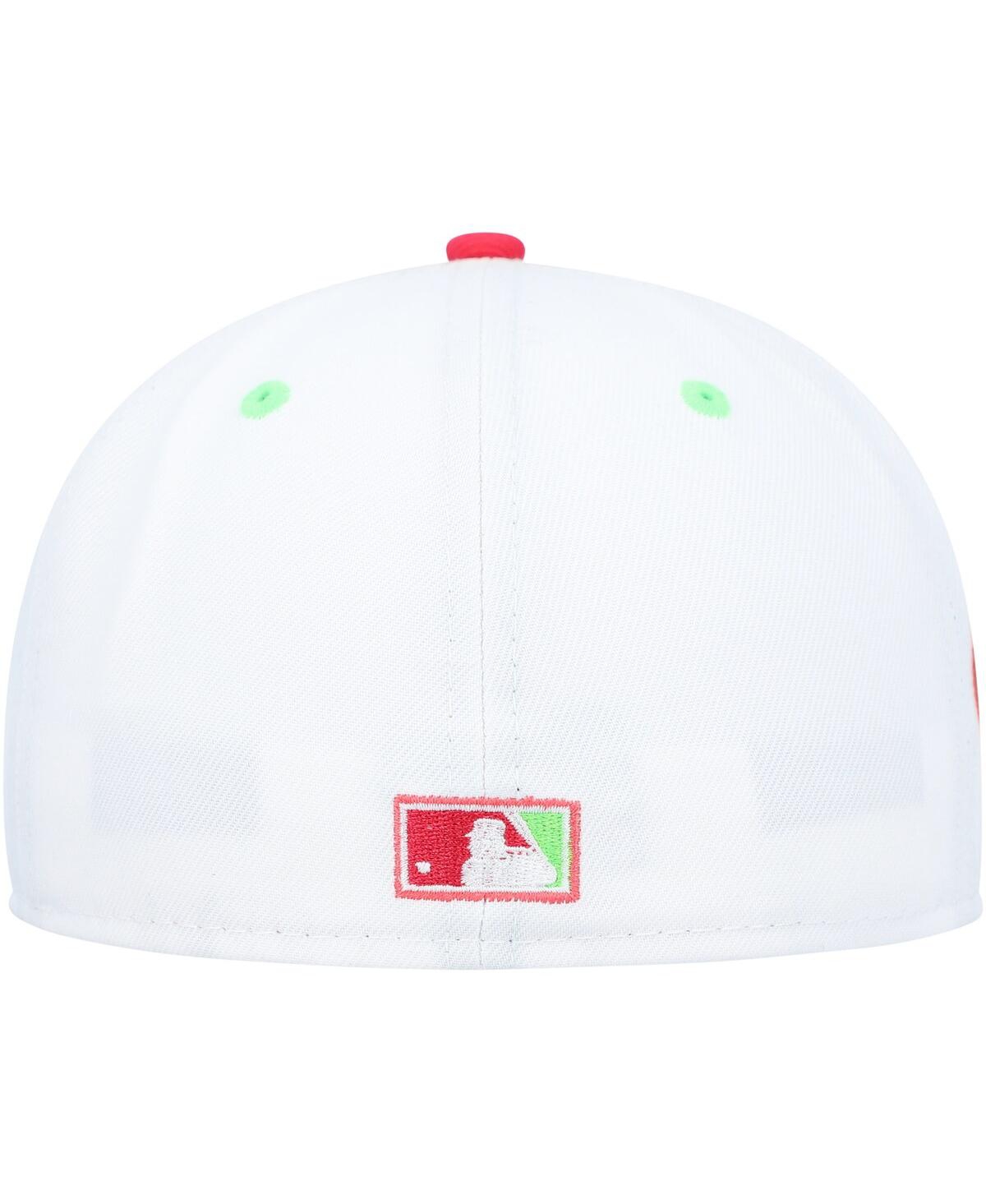Men's New Era Coral Chicago White Sox Cooperstown Collection Comiskey Park 75th Anniversary Strawberry Lolli 59FIFTY Fitted Hat - Coral