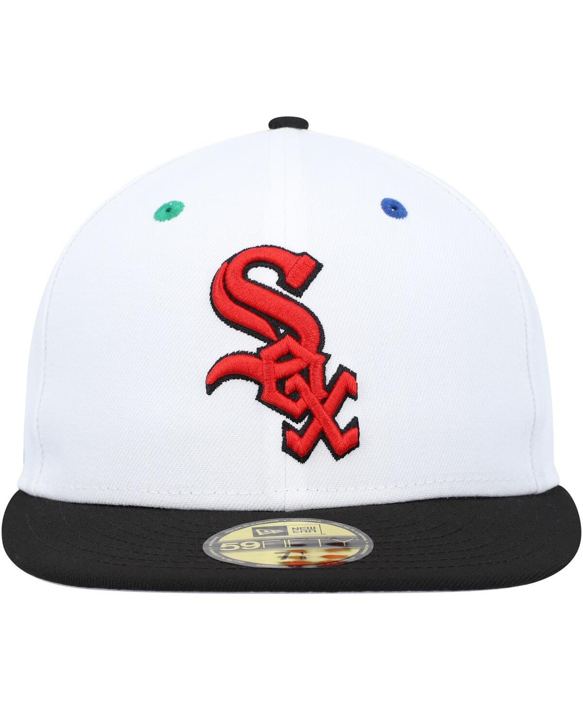 New Era Men's  White, Black Chicago White Sox 95th Anniversary Primary Eye 59fifty Fitted Hat In White,black