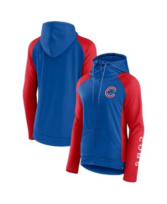 Women's Fanatics Royal, Red Chicago Cubs Iconic Raglan Full-Zip Hoodie ...