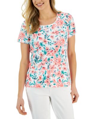 Karen Scott - Women's Floral-Print Short-Sleeve Top