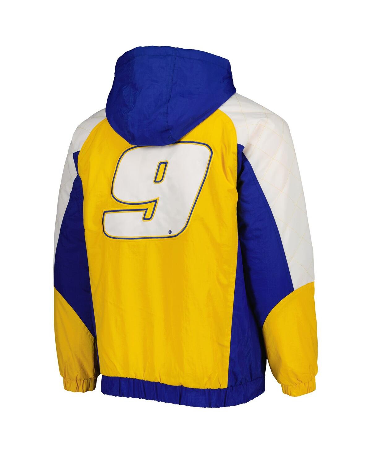 Starter Men's  Royal, Yellow Chase Elliott The Body Check Half-snap Pullover Jacket In Royal,yellow