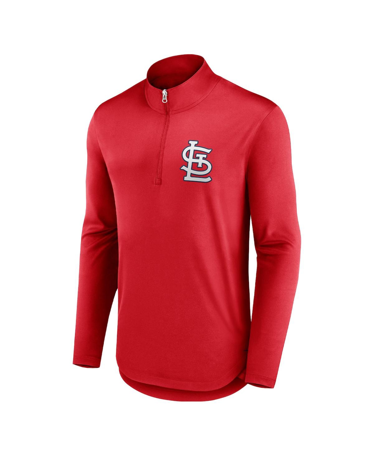 Fanatics Men's  Red St. Louis Cardinals Tough Minded Quarter-zip Jacket In Red
