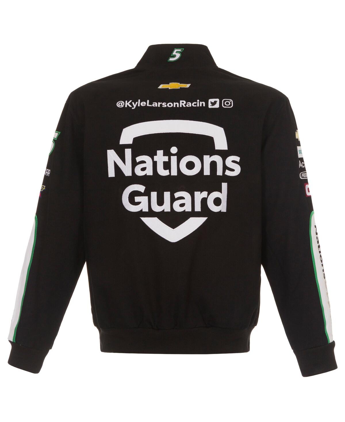 Men's Jh DesignKyle Larson Nations Guard Twill Uniform Full-Snap Jacket - Black