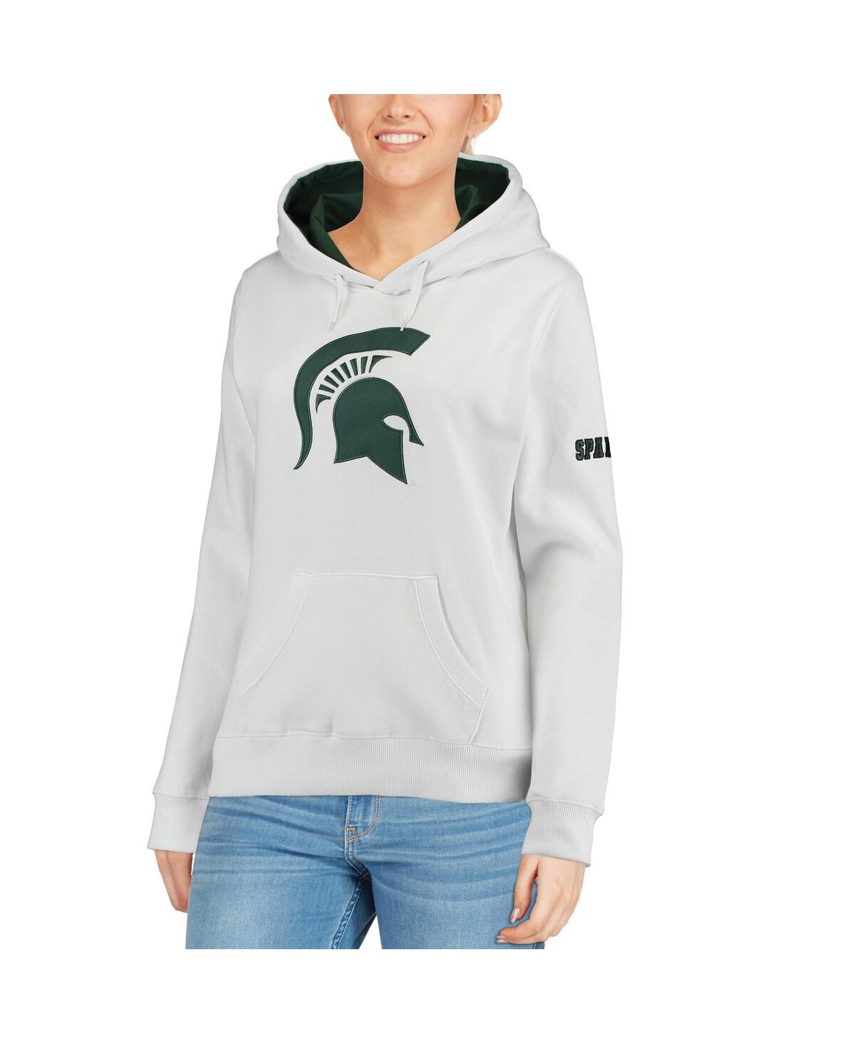 Shop Stadium Athletic Women's White Michigan State Spartans Big Logo Pullover Sweatshirt